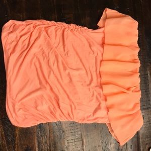 Coral pink strapless shirt